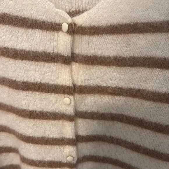 Striped Barry V-Neck Button-Up Sweater - Picture 3 of 4